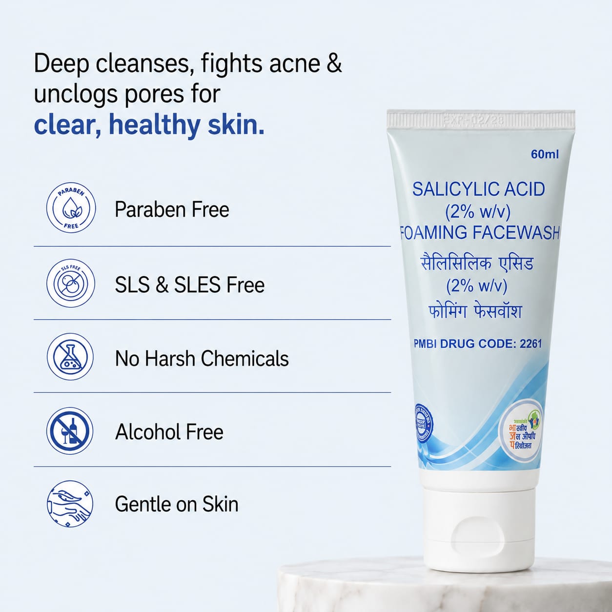Salicylic Acid 2% Face Wash Pack of 3 | Same Govt. Price(65 Rs) JAN AUSHADHI