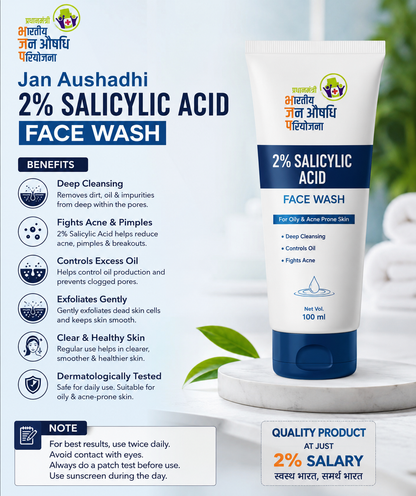 Jan Aushadhi Salicylic Acid 2% w/v Facewash (60 ml)